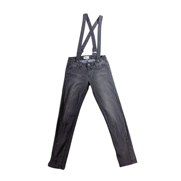 Paige Denim Suspender Overall Jeans Women's 26 Gray Stretch Cotton Hipster - Picture 1 of 10